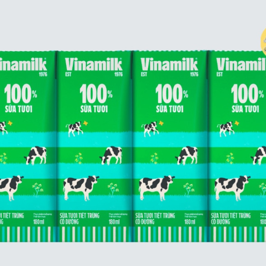 VINAMILK SỮA TƯƠI KHÔNG ĐƯỜNG HỘP NHỎ 180ML (LỐC\4 HỘP)