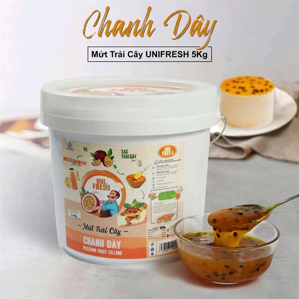 UNI FRESH MỨT CHANH DÂY XÔ 5KG (3/THÙNG)