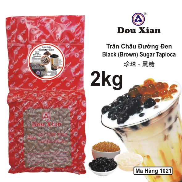 DOU XIAN TRÂN CHÂU ĐƯỜNG ĐEN 2KG SIZE 2.5 (10/THÙNG)