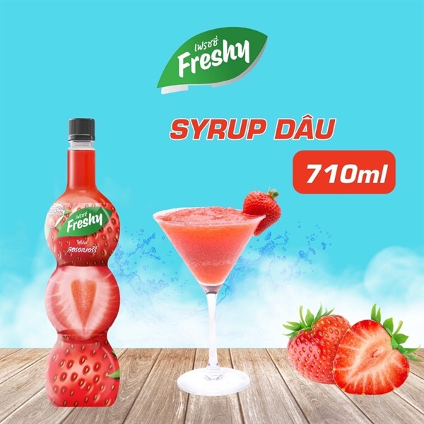 FRESHY SYRUP DÂU TÂY 710ML (12/THÙNG)
