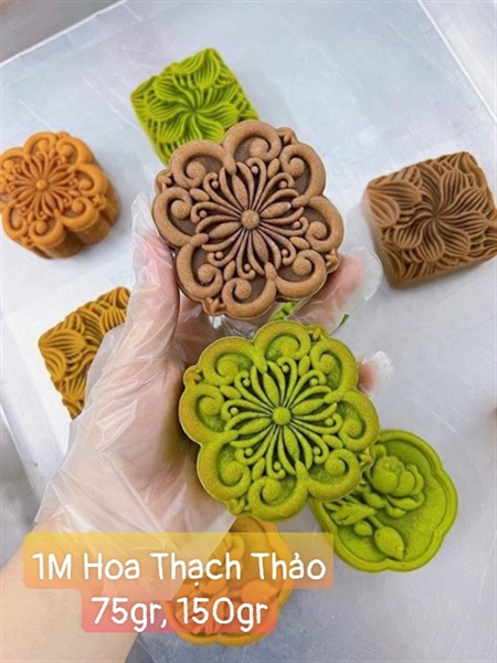 KHUÔN TRUNG THU ÉP LÒ XO CÚC THẠCH THẢO 1 MẶT 75G