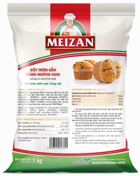 MEIZAN BỘT MUFFIN VANI 1KG (10/THÙNG)