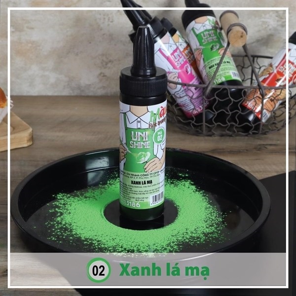 MÀU PHUN BỘT XANH LÁ MẠ ĐT