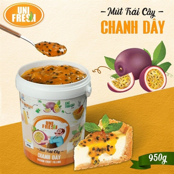 UNI FRESH MỨT CHANH DÂY XÔ 950G