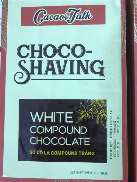 CACAOTALK CHOCOSHAVING SOCOLA COMPOUND TRẮNG 1KG (10/THÙNG)