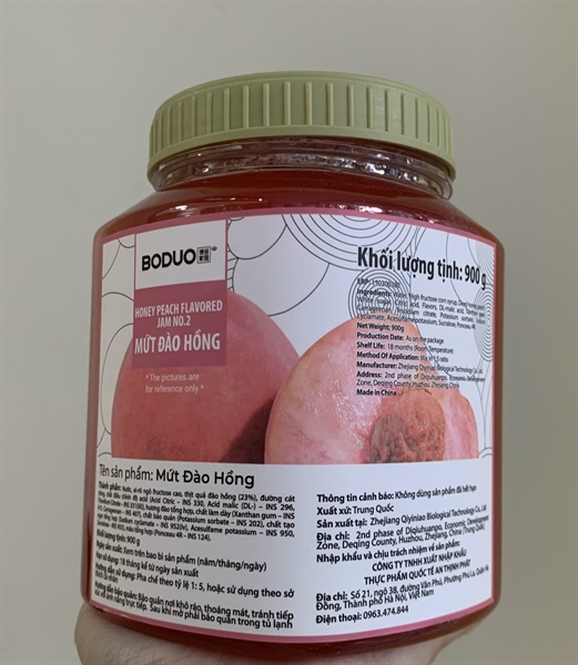 BODUO MỨT ĐÀO HỒNG 900G