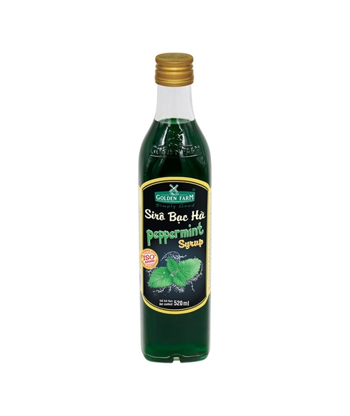 GOLDEN FARM SYRUP BẠC HÀ 520ML (12/THÙNG)