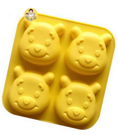 KHUÔN SILICON GẤU POOH 4 Ô