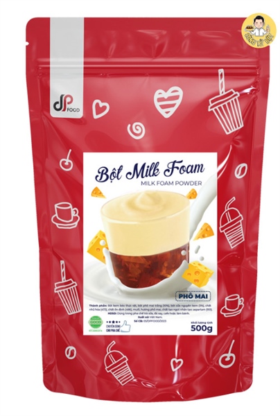 DP FOOD BỘT MILK FOAM HƯƠNG PHÔ MAI 500G