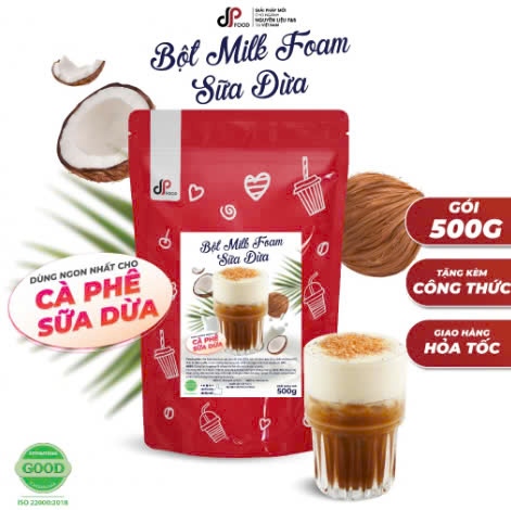 DP FOOD BỘT MILK FOAM SỮA DỪA 500G