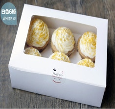 HỘP CUPCAKE 6 Ô MỞ NẮP TRẮNG(Lốc 100 cái)