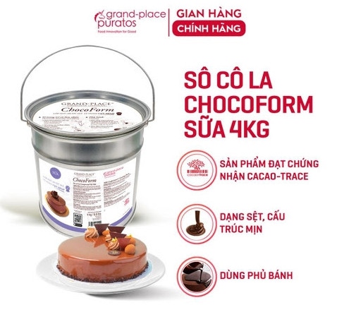 PURATOS CHOCOFORM SOCOLA SỆT SỮA XÔ THIẾC 4KG (3/THÙNG)