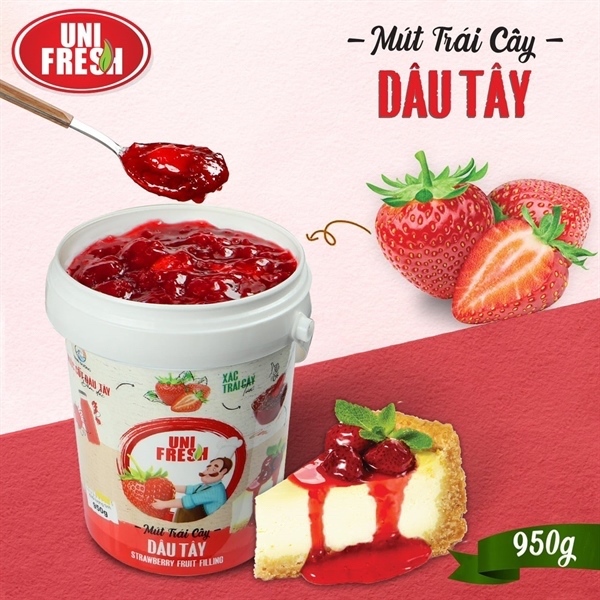 UNI FRESH MỨT DÂU XÔ 950G