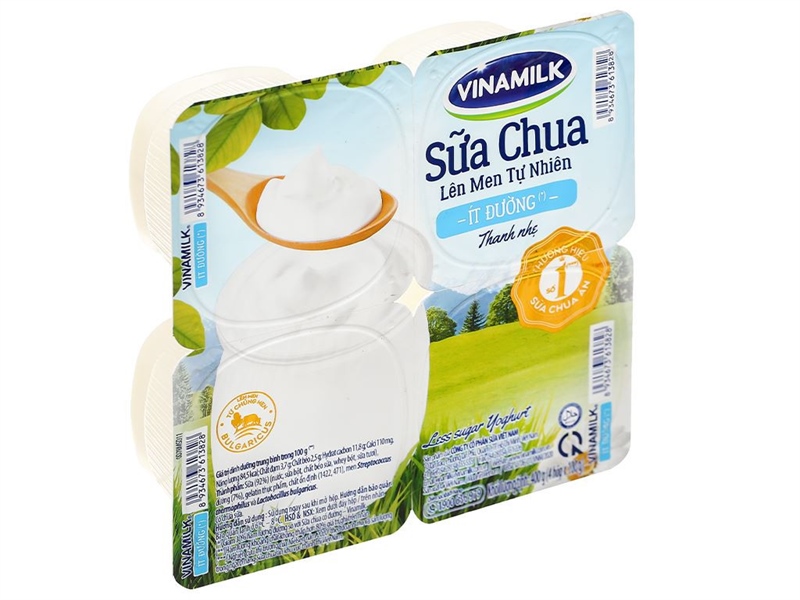 VINAMILK SỮA CHUA ÍT ĐƯỜNG 100G (LỐC 4 HỘP)