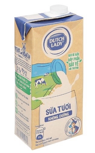 DUTCH LADY SỮA TƯƠI KHÔNG ĐƯỜNG HỘP 965ML