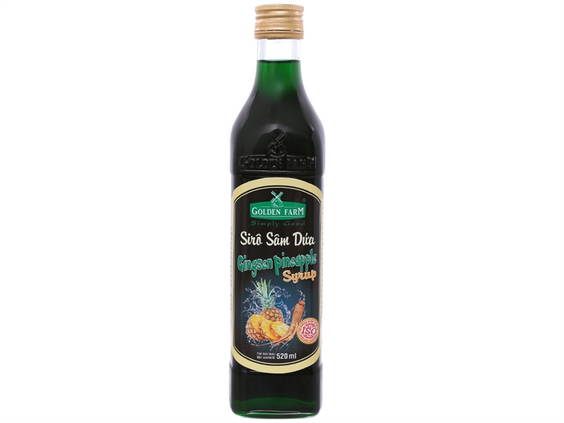 GOLDEN FARM SYRUP SÂM DỨA 520ML (12/THÙNG)