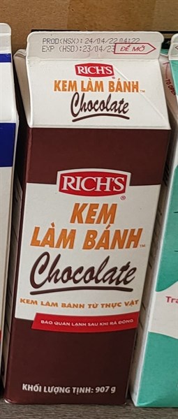 RICH'S KEM LÀM BÁNH CHOCOLATE 907G (12/THÙNG)