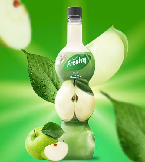 FRESHY SYRUP TÁO XANH 710ML (12/THÙNG)