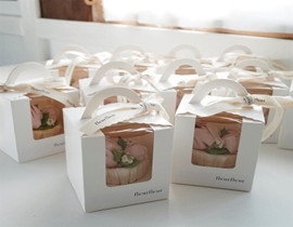 HỘP CUPCAKE 1 Ô TAY XÁCH TRẮNG(Lốc 100 cái)