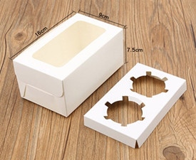 HỘP CUPCAKE 2 Ô MỞ NẮP TRẮNG (Lốc 100 cái)