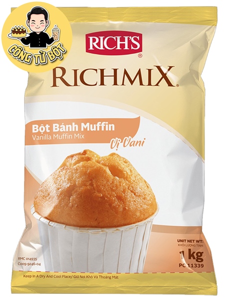 RICH'S BỘT BÁNH MUFFIN VANILA 1KG (12/THÙNG)