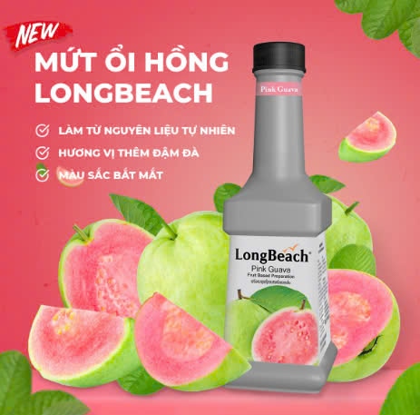 LONG BEACH MỨT ỔI HỒNG 900ML (6/THÙNG)