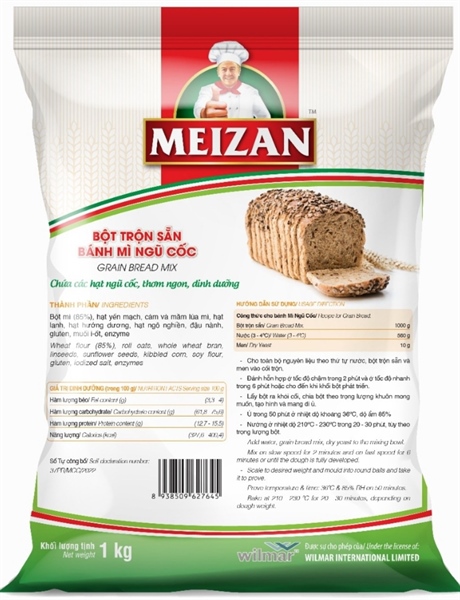 MEIZAN BỘT BÁNH MÌ NGŨ CỐC 1KG (10/THÙNG)