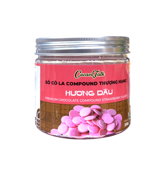 CACAO TALK SOCOLA COMPOUND NÚT ÁO HƯƠNG DÂU 250G