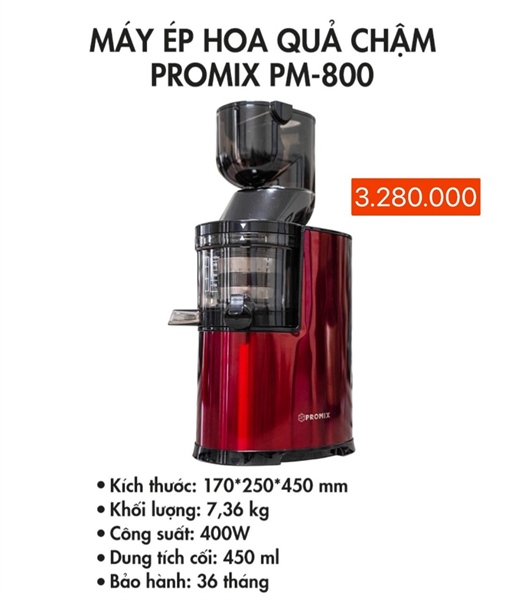 MÁY ÉP HOA QUẢ CHẬM PROMIX PM-800