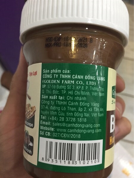 BƠ HẠT PHỈ CACAO GOLDEN FARM HAZELNUT BUTTER 340G