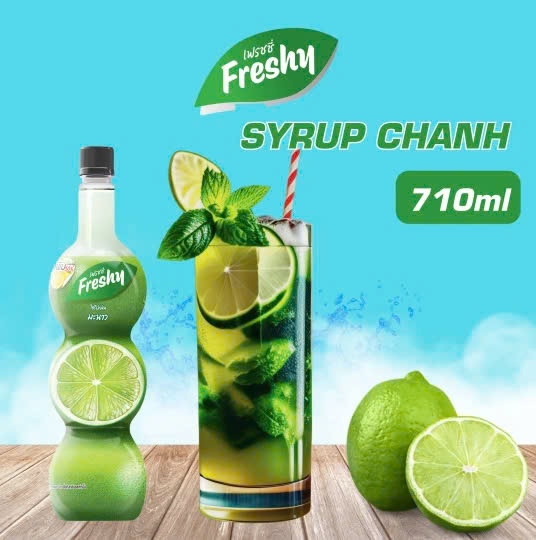 FRESHY SYRUP CHANH XANH 710ML (12/THÙNG)