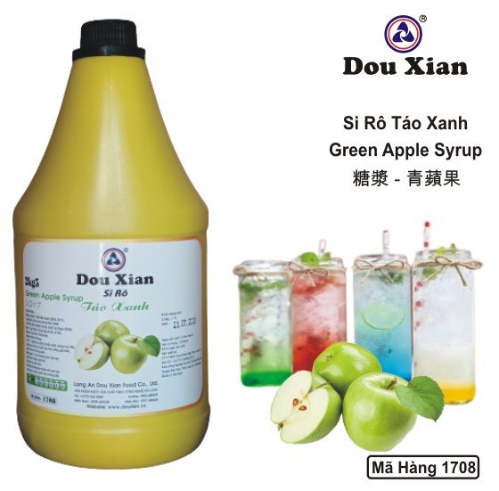 DOU XIAN SYRUP TÁO XANH 2.5KG MH:1708