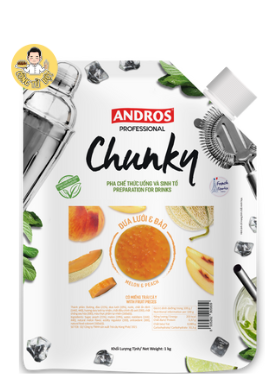 CHUNKY TÚI SINH TỐ DƯA LƯỚI & ĐÀO 1KG